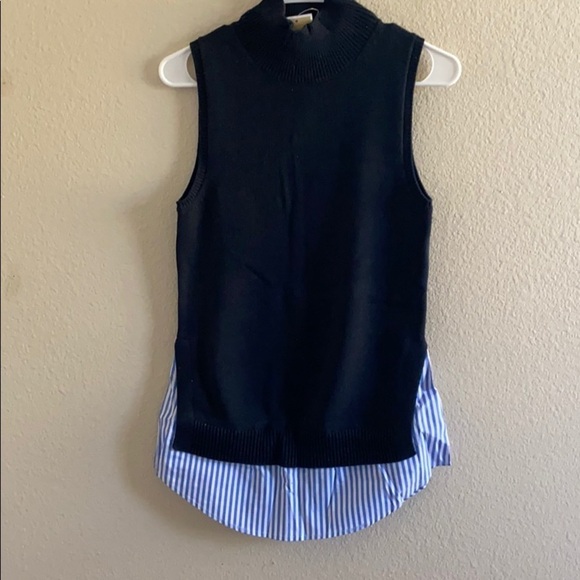 Michael Kors Sleeveless Mock-Neck Striped Sweater - Picture 3 of 6